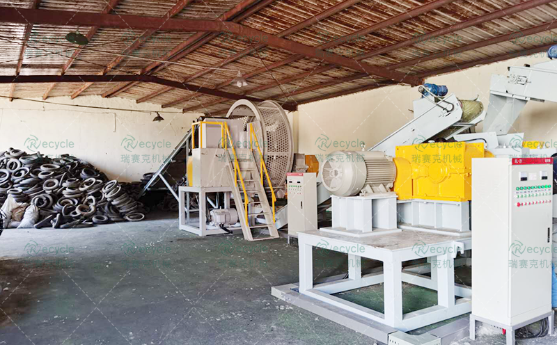 浙江廢舊輪胎再加工分離設備現場圖